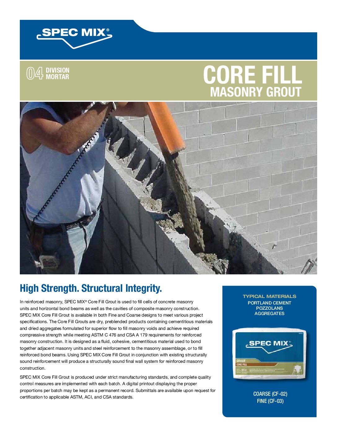 Core Fill - TCC Materials