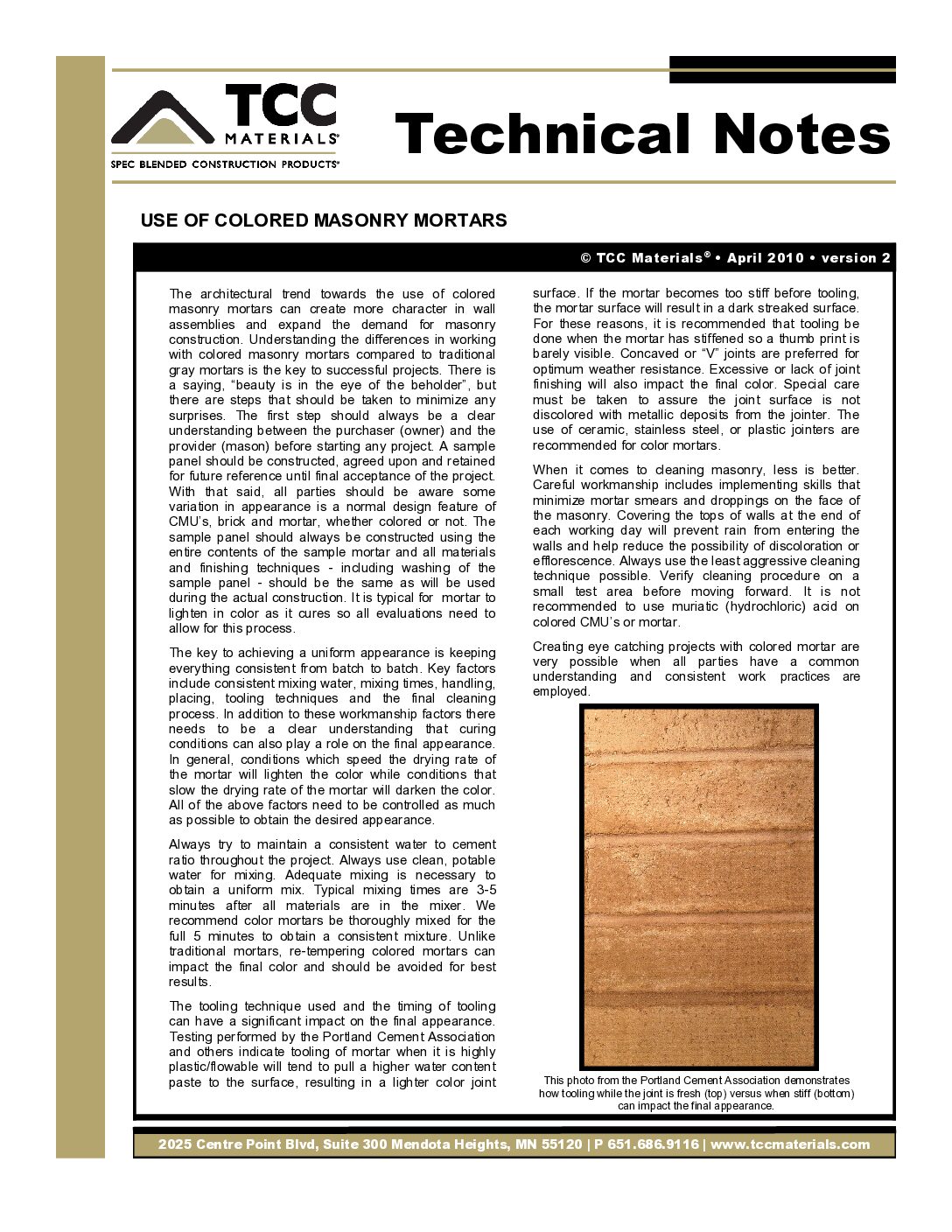 Use of Colored Masonry Mortars