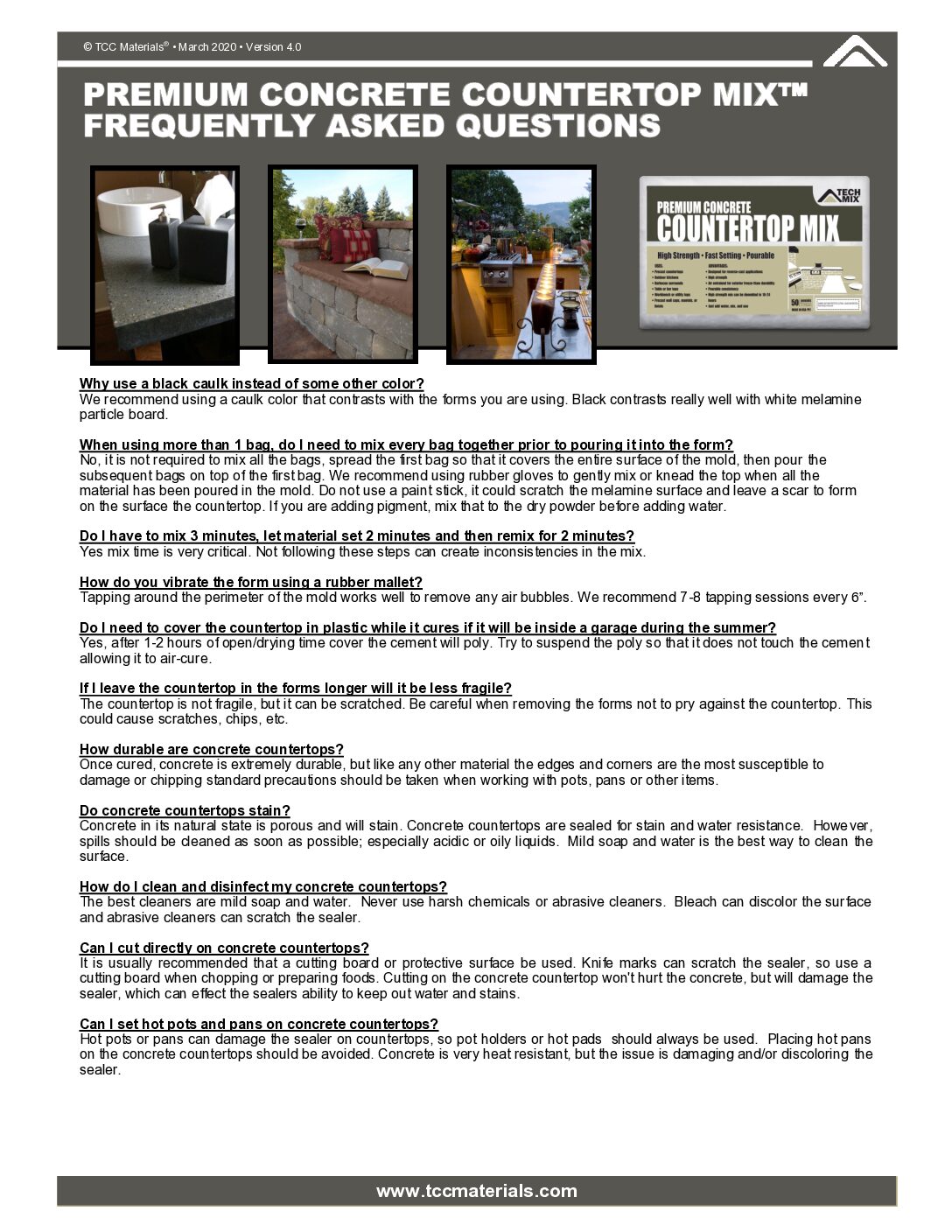 Countertop Mix – FAQ