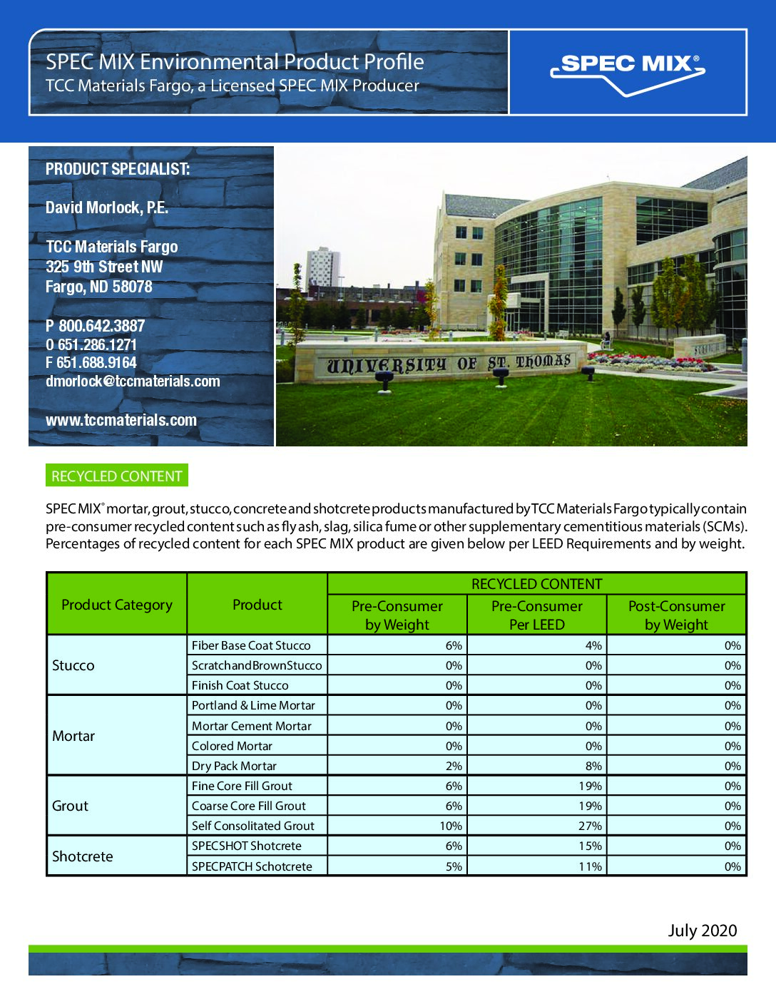 LEED Information – Fargo, ND Plant