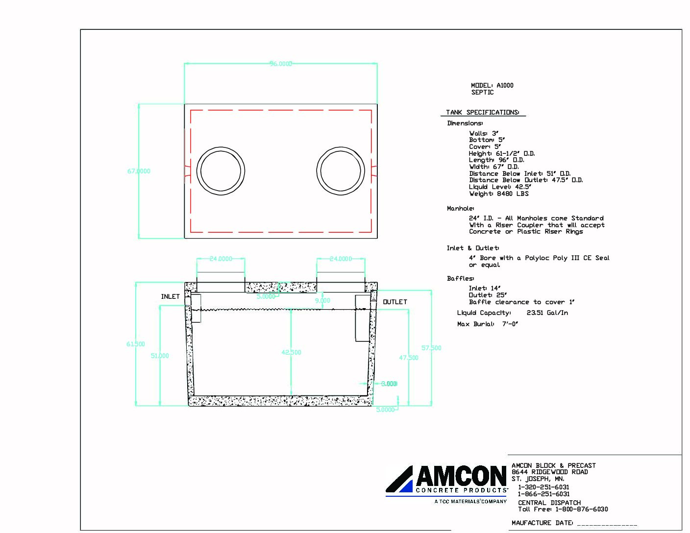 Septic Tank: Model A1000
