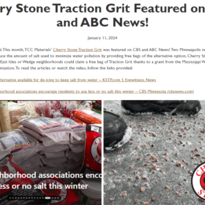 Cherry Stone Traction Grit Featured on CBS and ABC News!