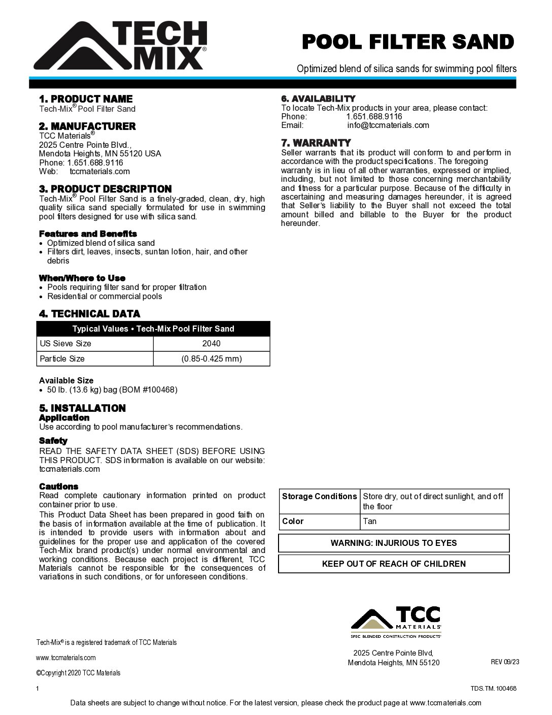 Tcc Pool - TCC Materials