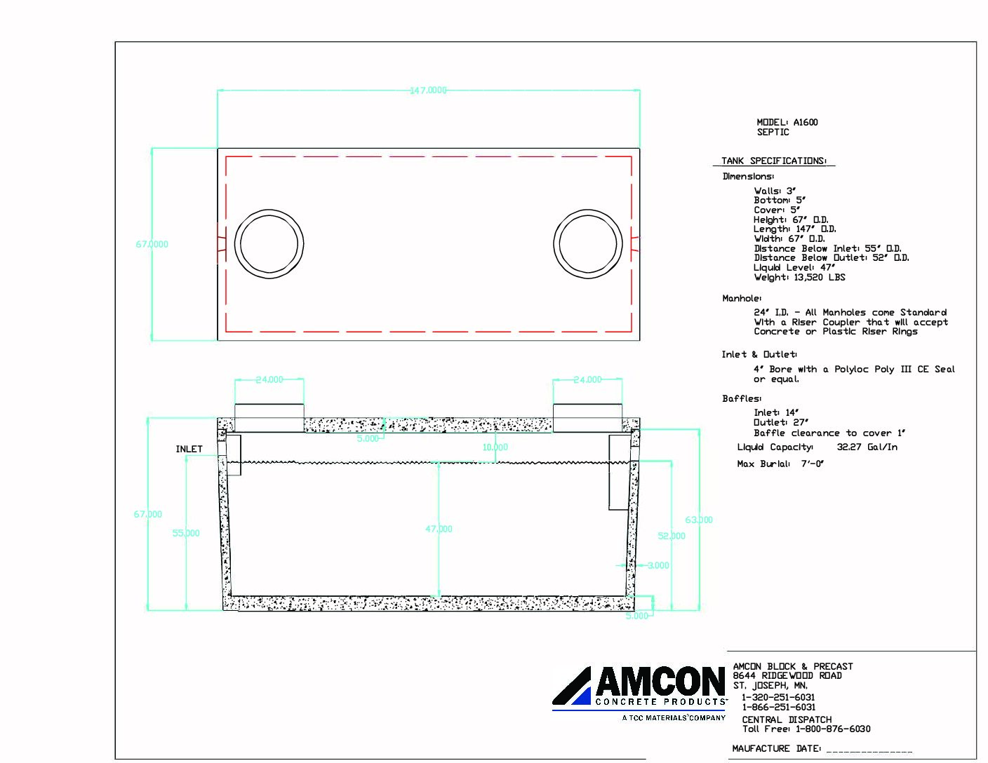 Septic Tank: Model A1600