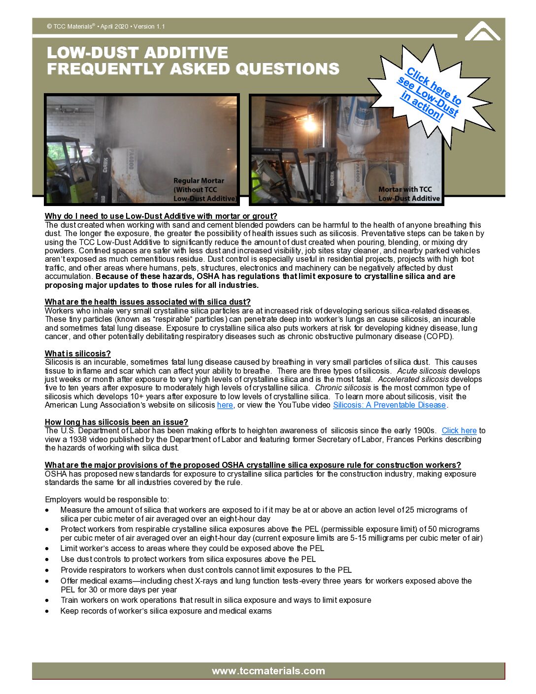 Low Dust Additive – FAQ