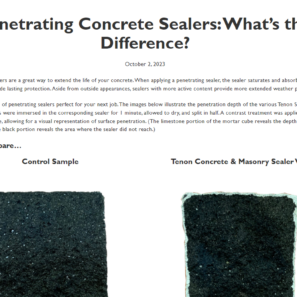 Penetrating Sealers Article