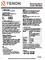 Technical Data Sheet - Tenon Burnished Block Sealer WB Matte