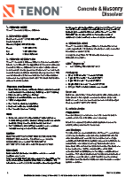 Tenon Concrete & Masonry Dissolver - TDS