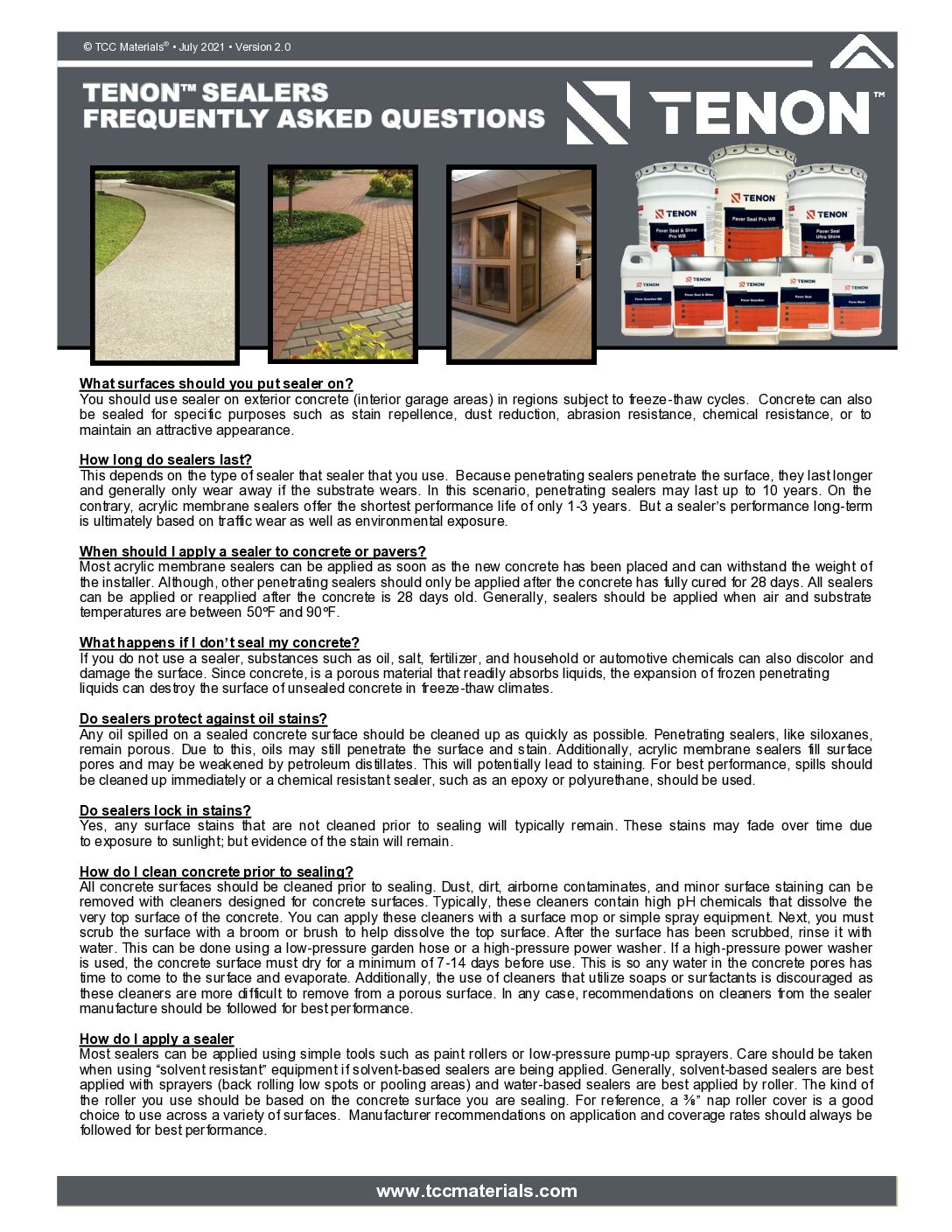 Tenon Sealers – FAQ