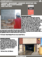 Tenon Masonry Veneer Mortar HB Customer Testimony and Project