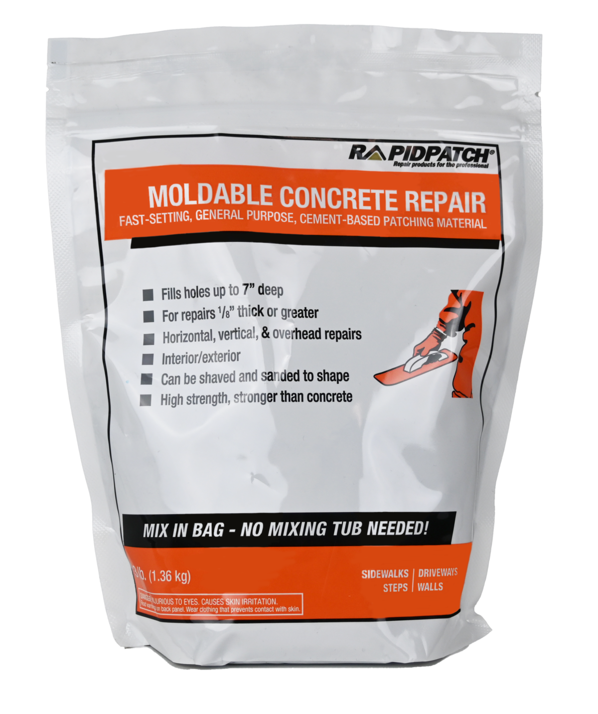 Rapid Patch® Moldable Concrete Repair