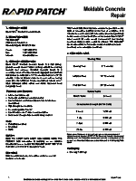 Rapid Patch® Moldable Concrete Repair