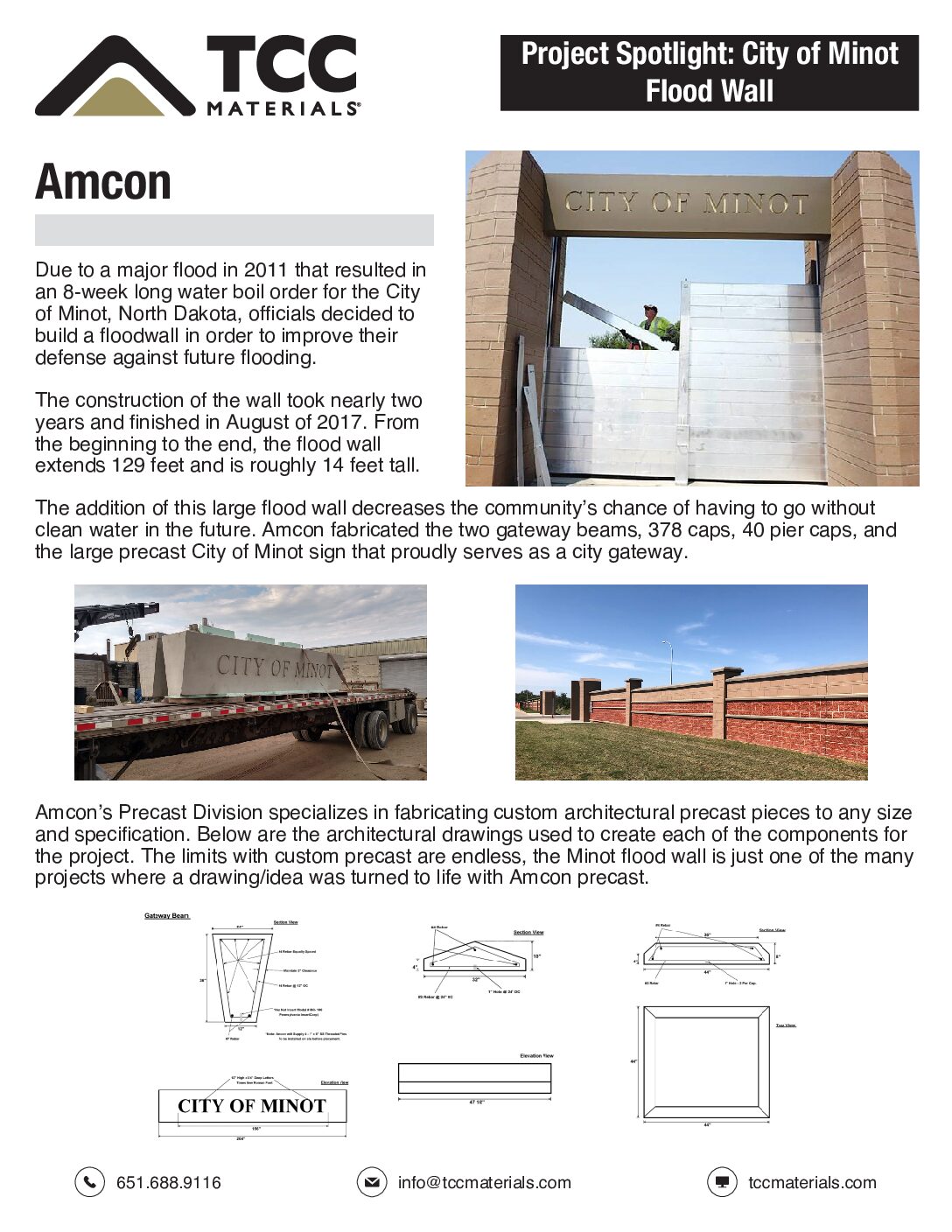 Project: City of Minot Flood Wall (ND) Product: Architectural Precast