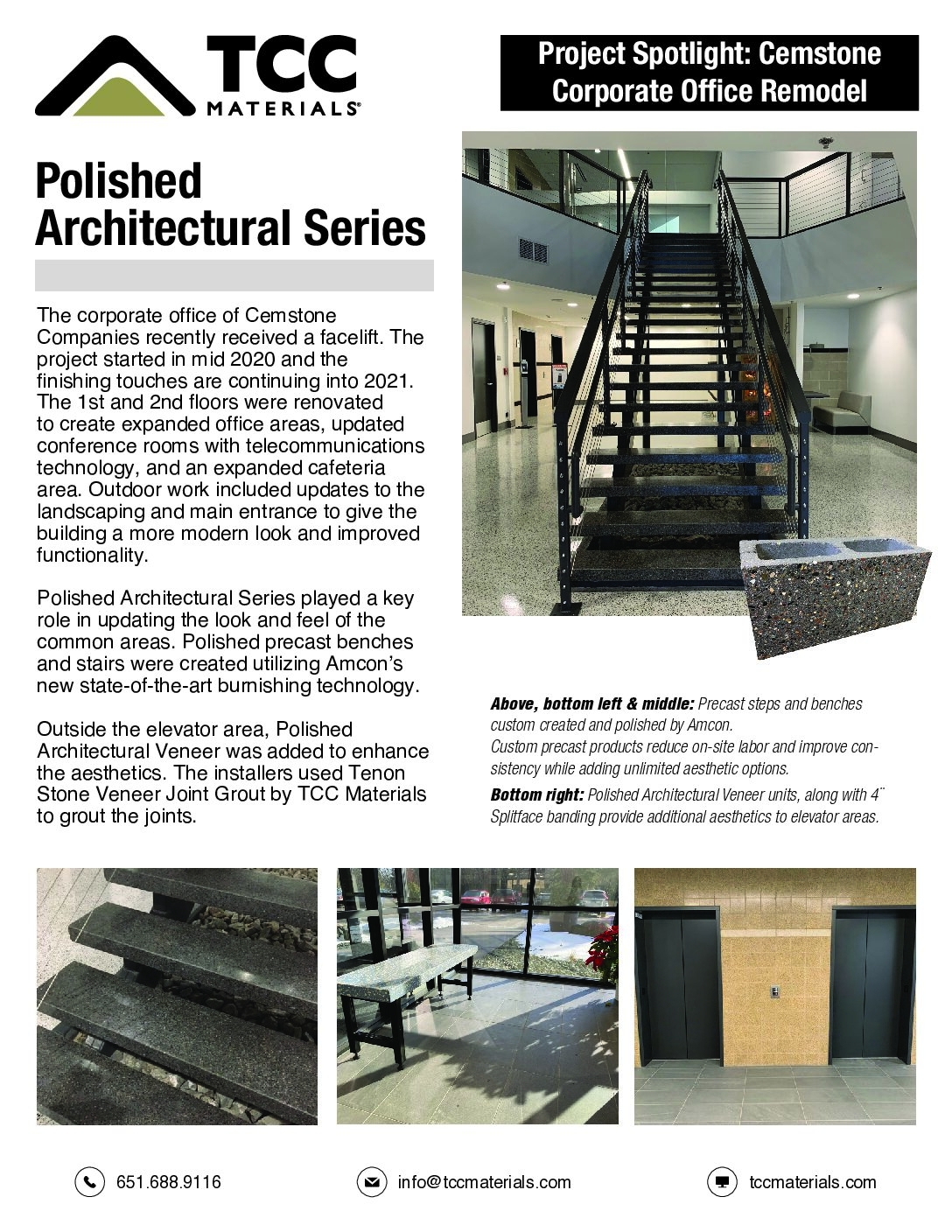 Project: Corporate Office Remodel Product: Polished Block