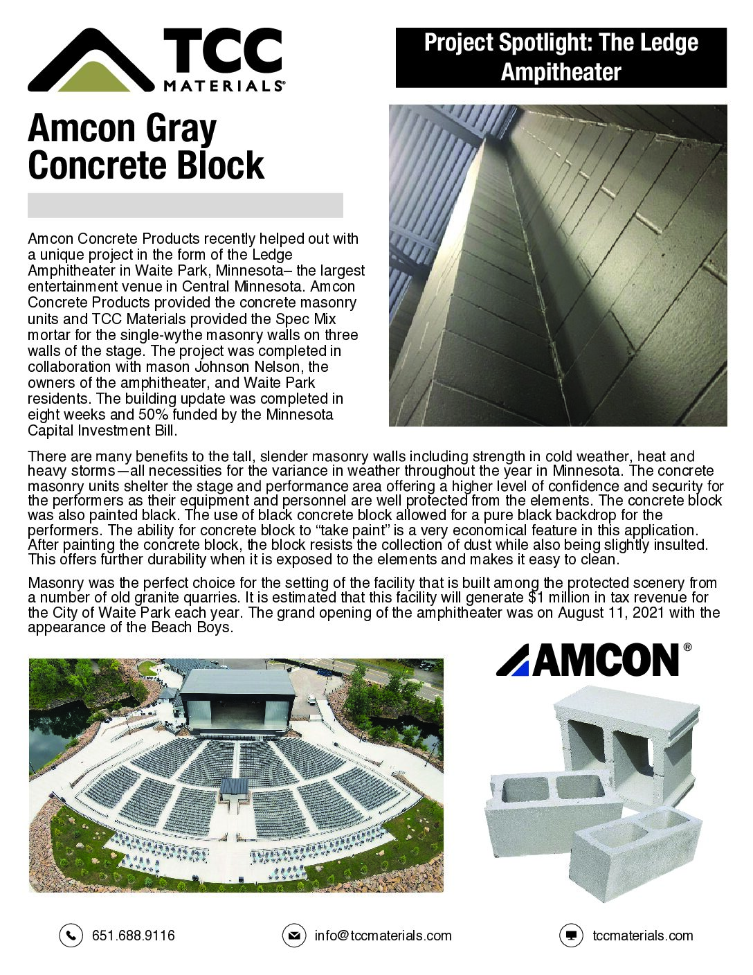 Project: The Ledge Amphitheater Product: Gray Block