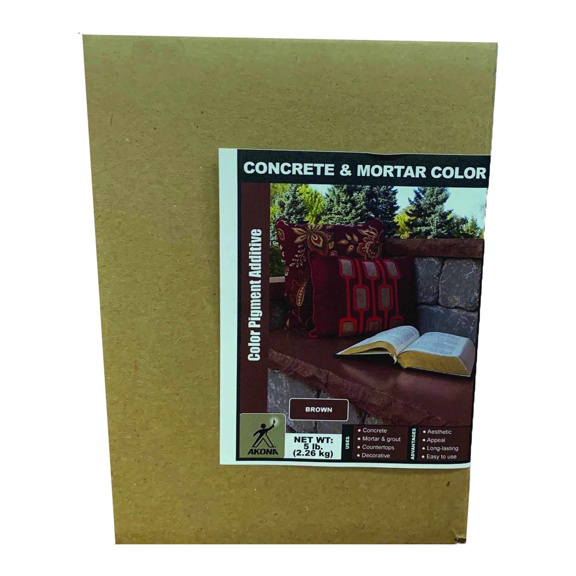 Akona Concrete & Mortar Color Pigment Powder - Brick Red Synthetic Iron Oxide, 10 Ounce, Ready To Use