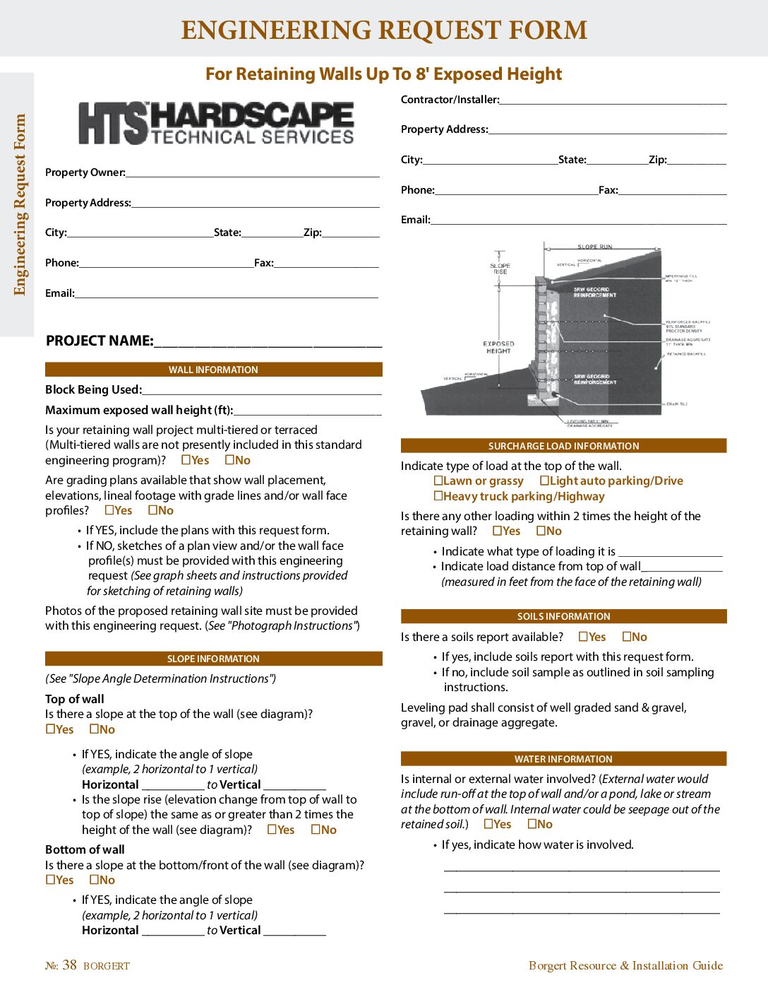 Engineering Request Form – For retaining walls