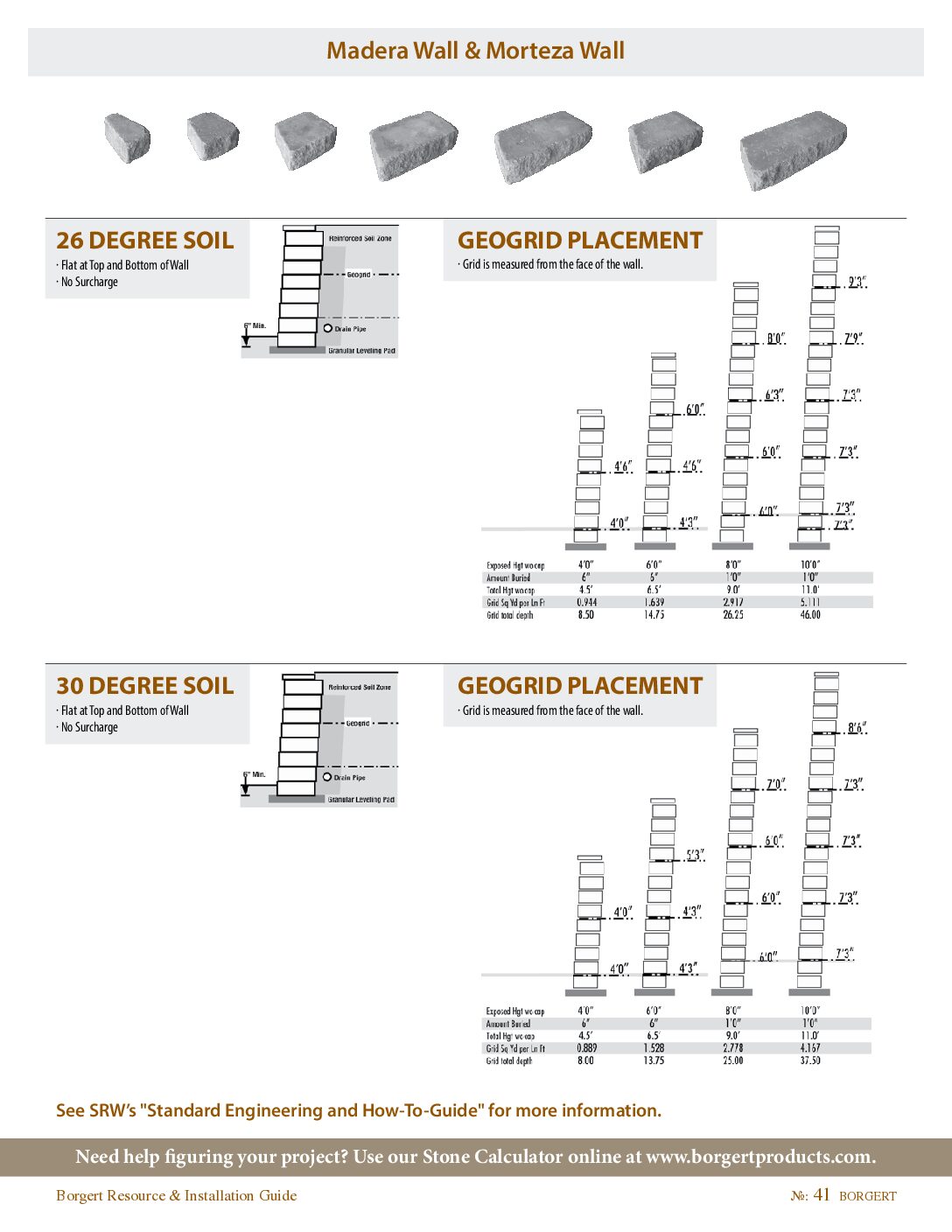 Madera Wall Guide – Includes geogrid placement tables