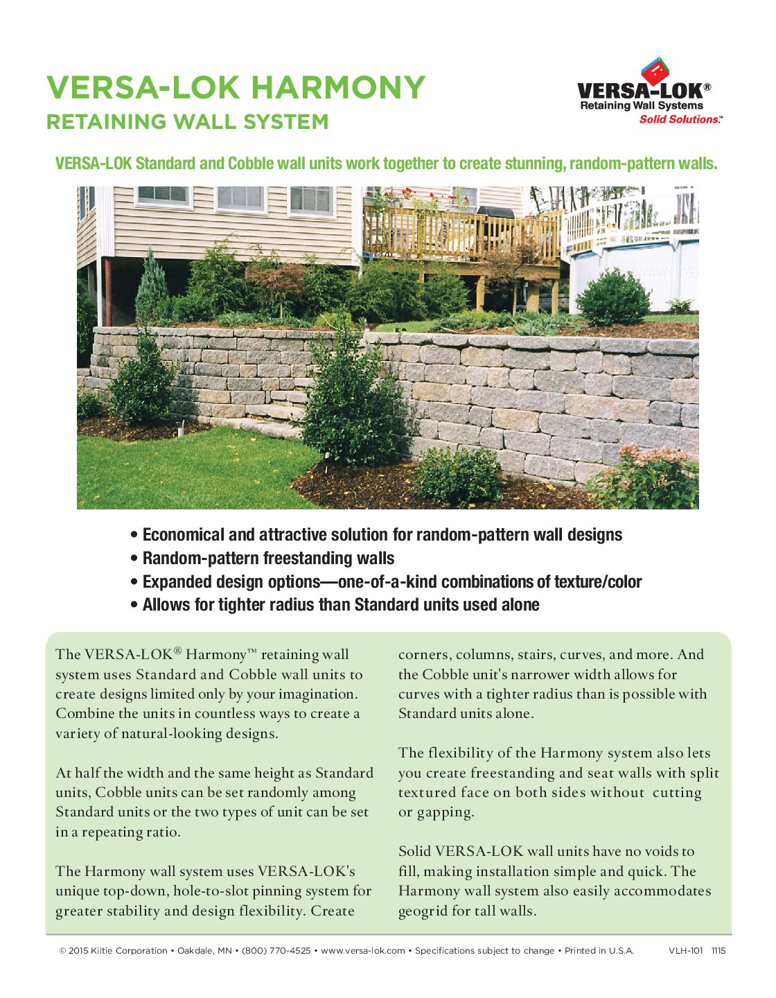 VERSA-LOK Harmony Sell Sheet