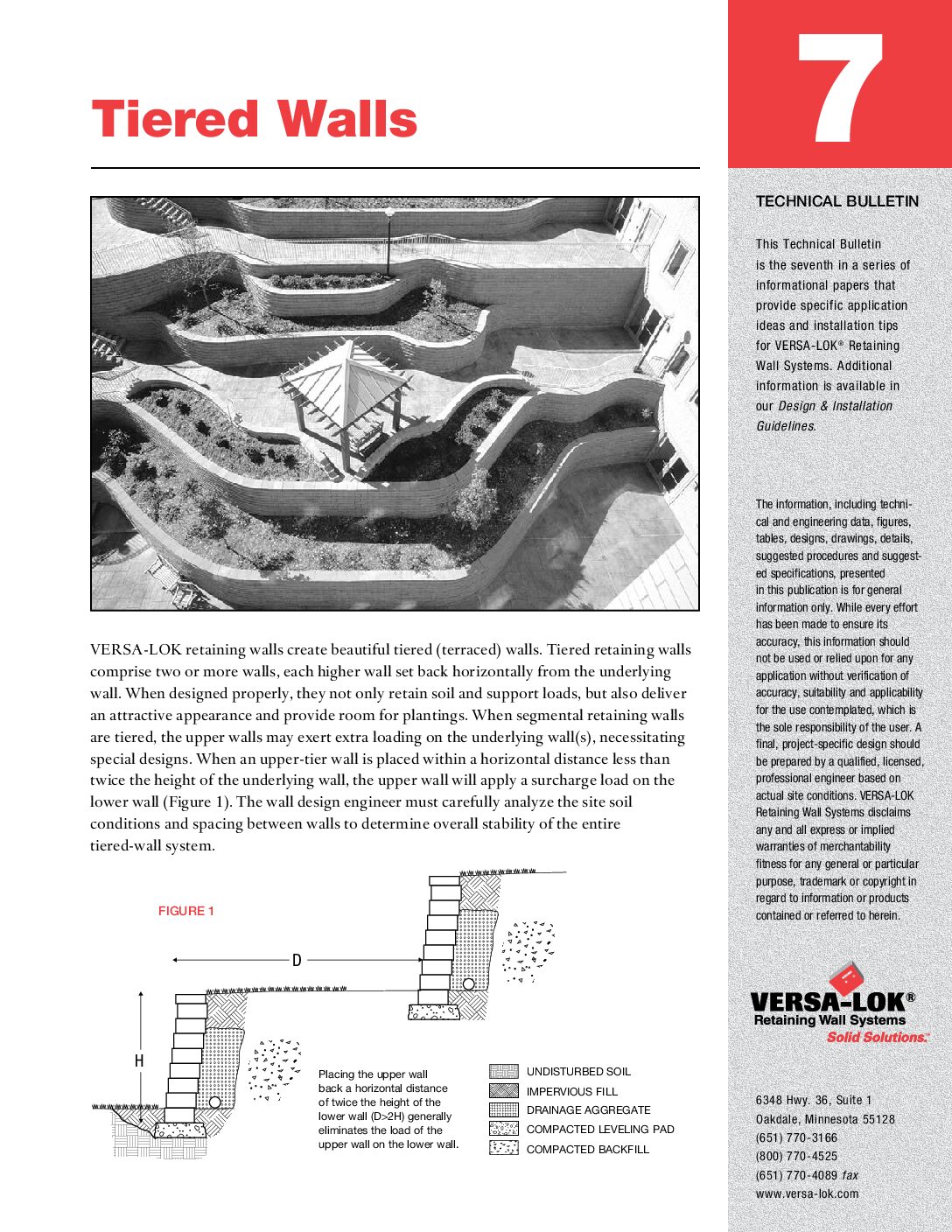 VERSA-LOK Technical Bulletin 7 (Tiered Walls)
