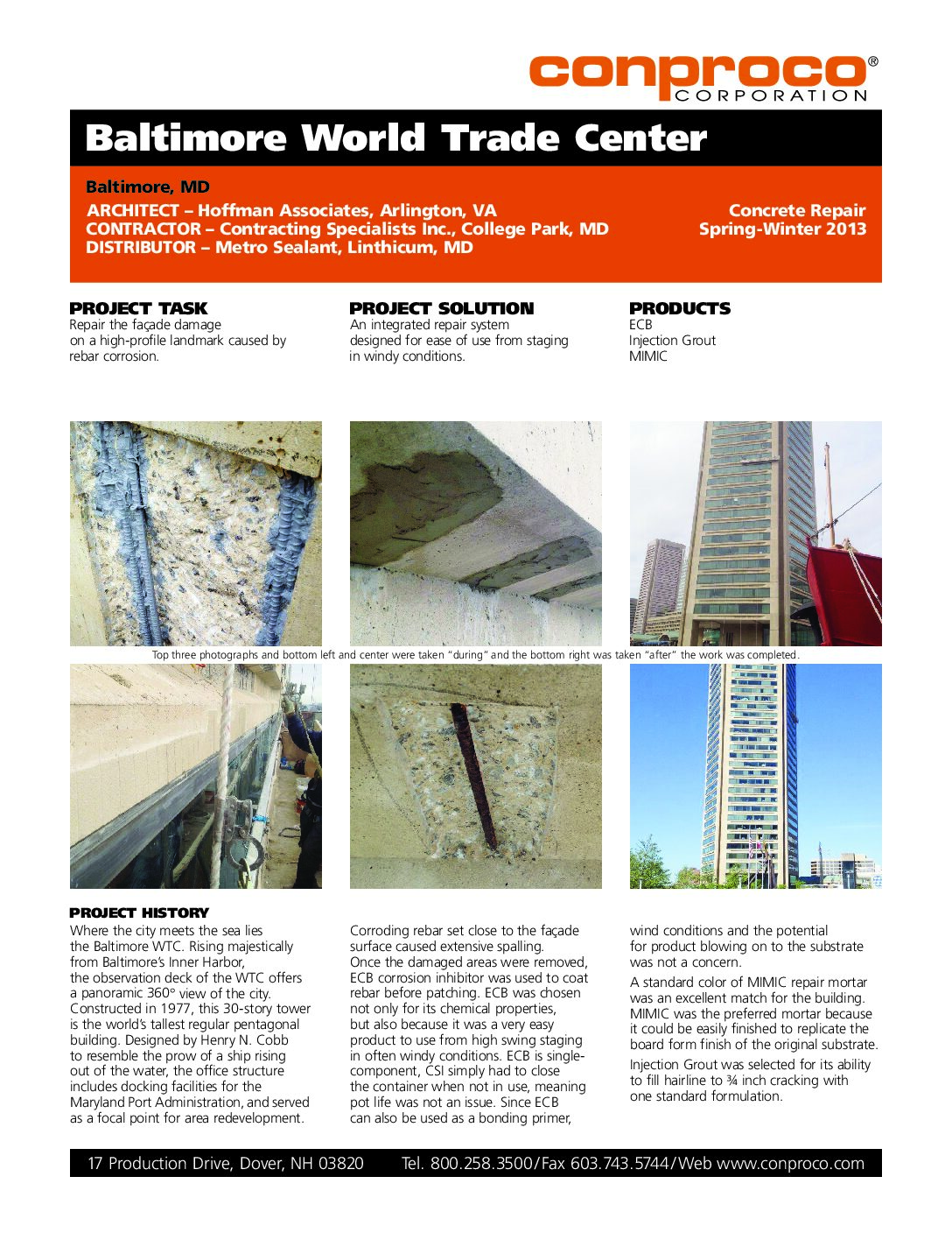 Tenon Conproco Project Profile – Baltimore World Trade Center
