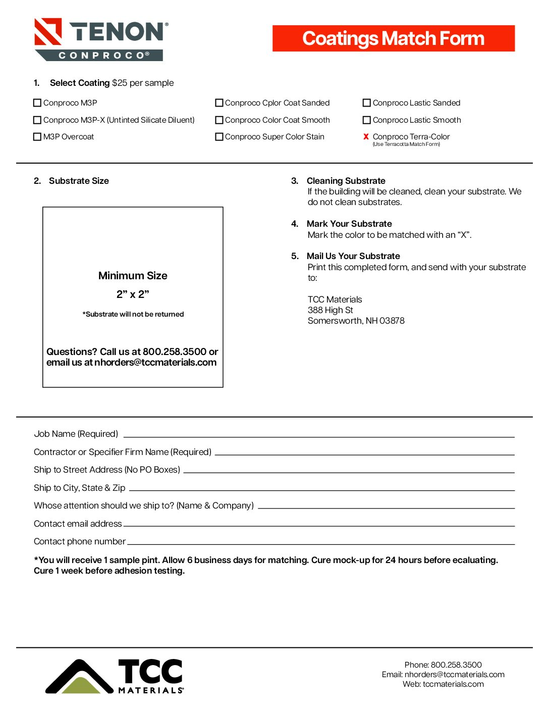 Coatings Match Form