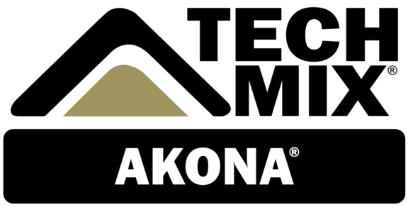Gold mountain peak logo above bold white AKONA® on black background.
