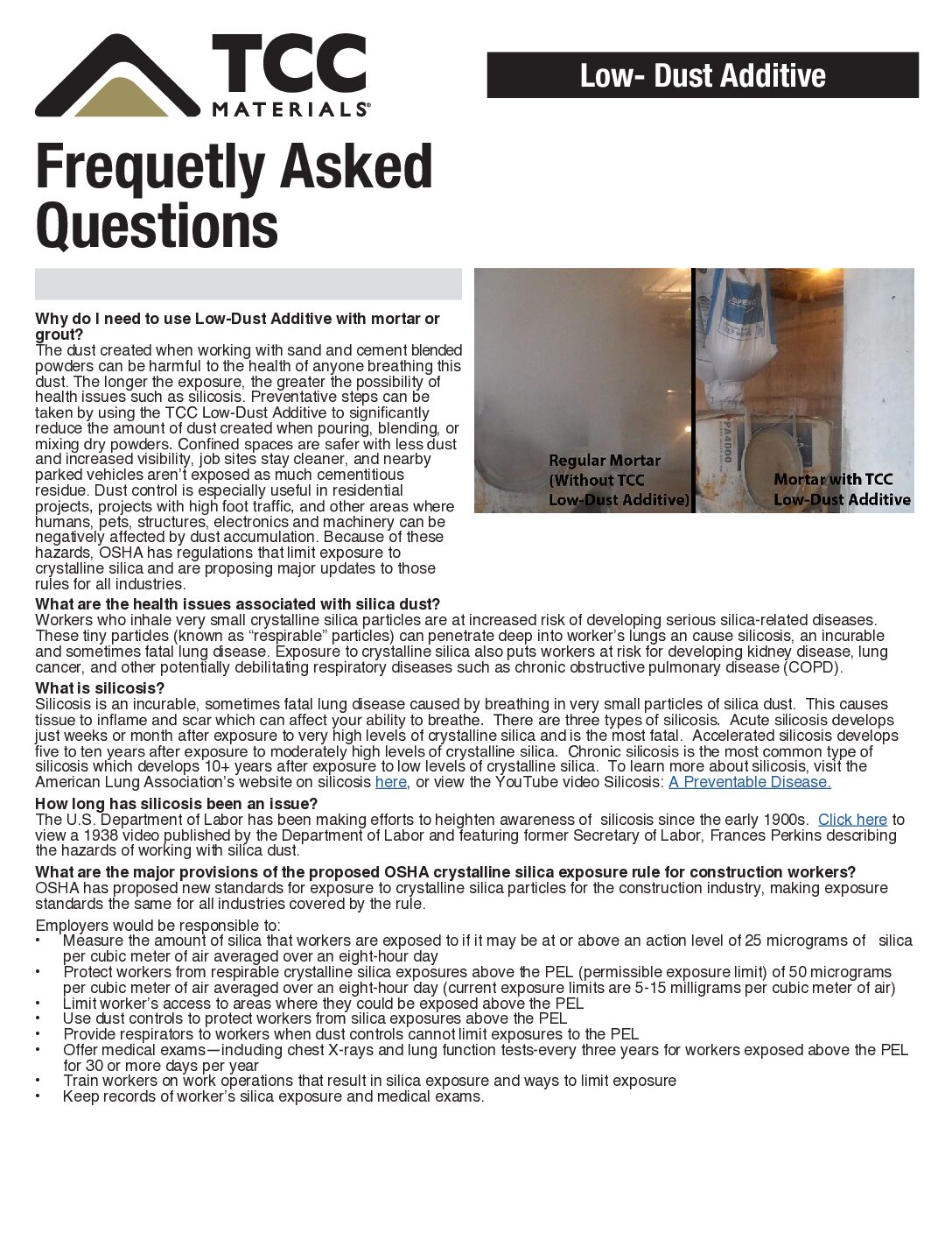 FAQ – Low-Dust Additive
