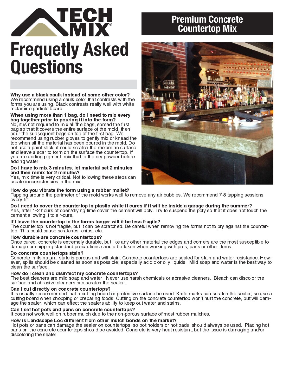 FAQ – TM Countertop Mix