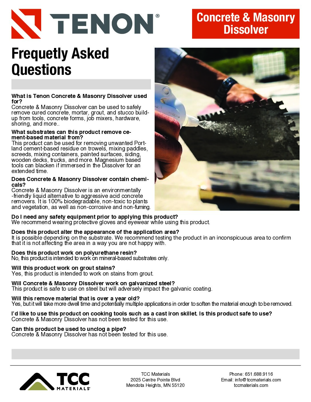 FAQ – TN Concrete & Masonry Dissolver